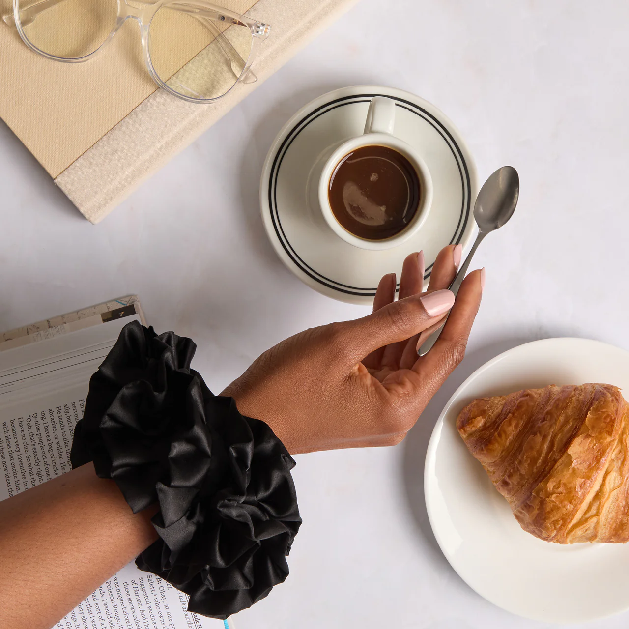 Black Ruffle Scrunchie - Image 3