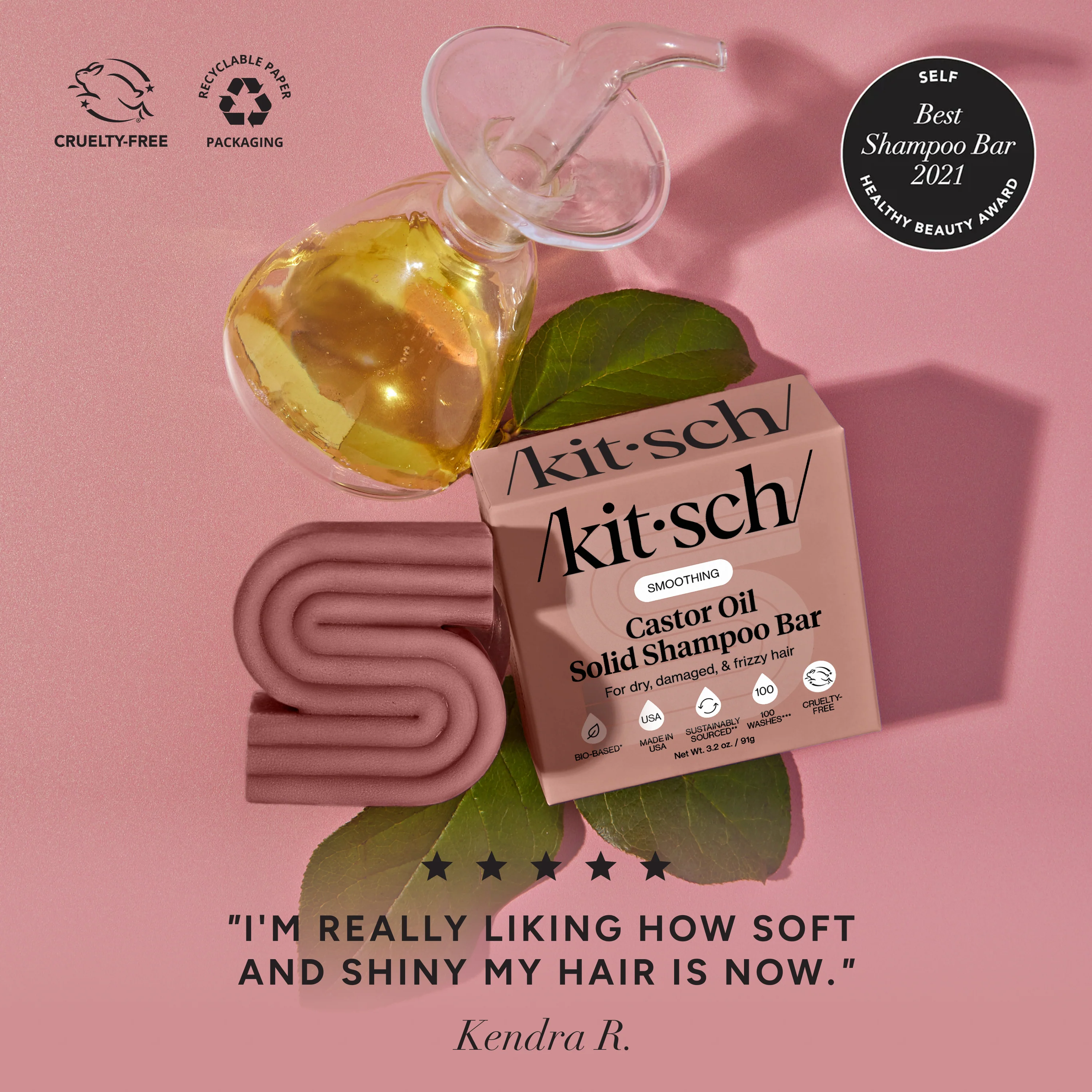Castor Oil Nourishing Shampoo & Conditioner Bar Combo - Image 2