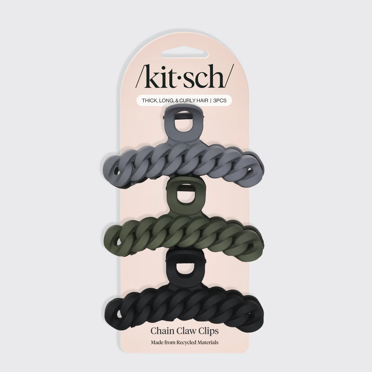 Black & Moss Chain Claw Clips 3pc Set - Image 4