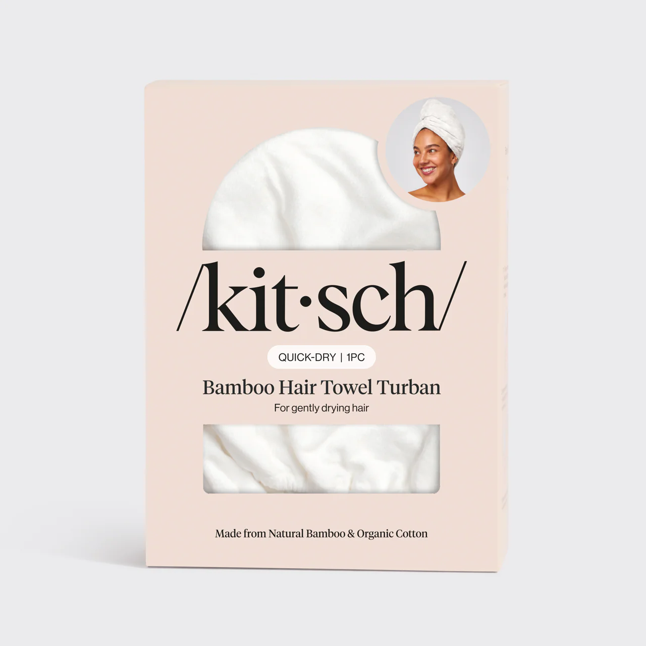 Organic Bamboo Hair Towel - White - Image 5