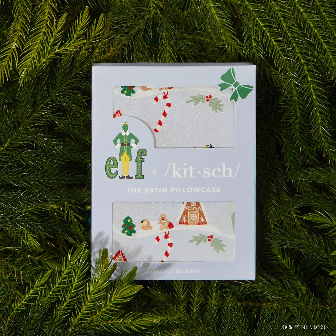 Kitsch x elf Satin Pillowcase in Periwinkle Christmas - Image 3