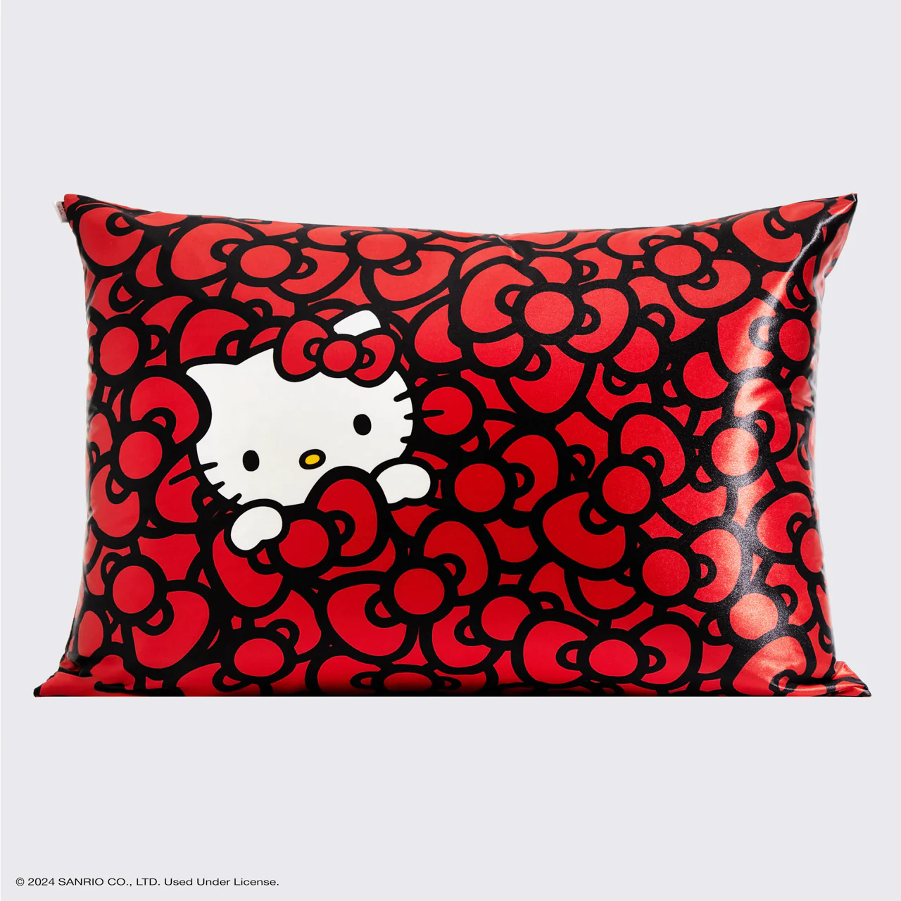 Kitsch x Hello Kitty Satin Pillowcase in Kitty Bathes in a Sea of Bows - Image 2