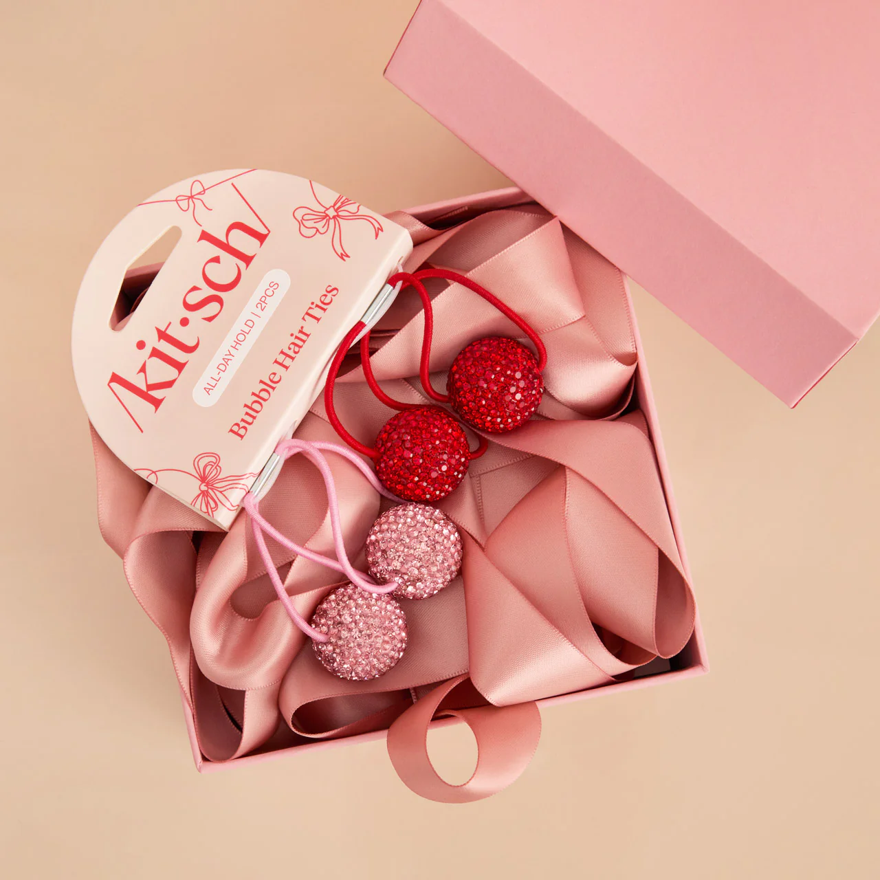 Red & Pink Bubble Hair Ties - Image 4