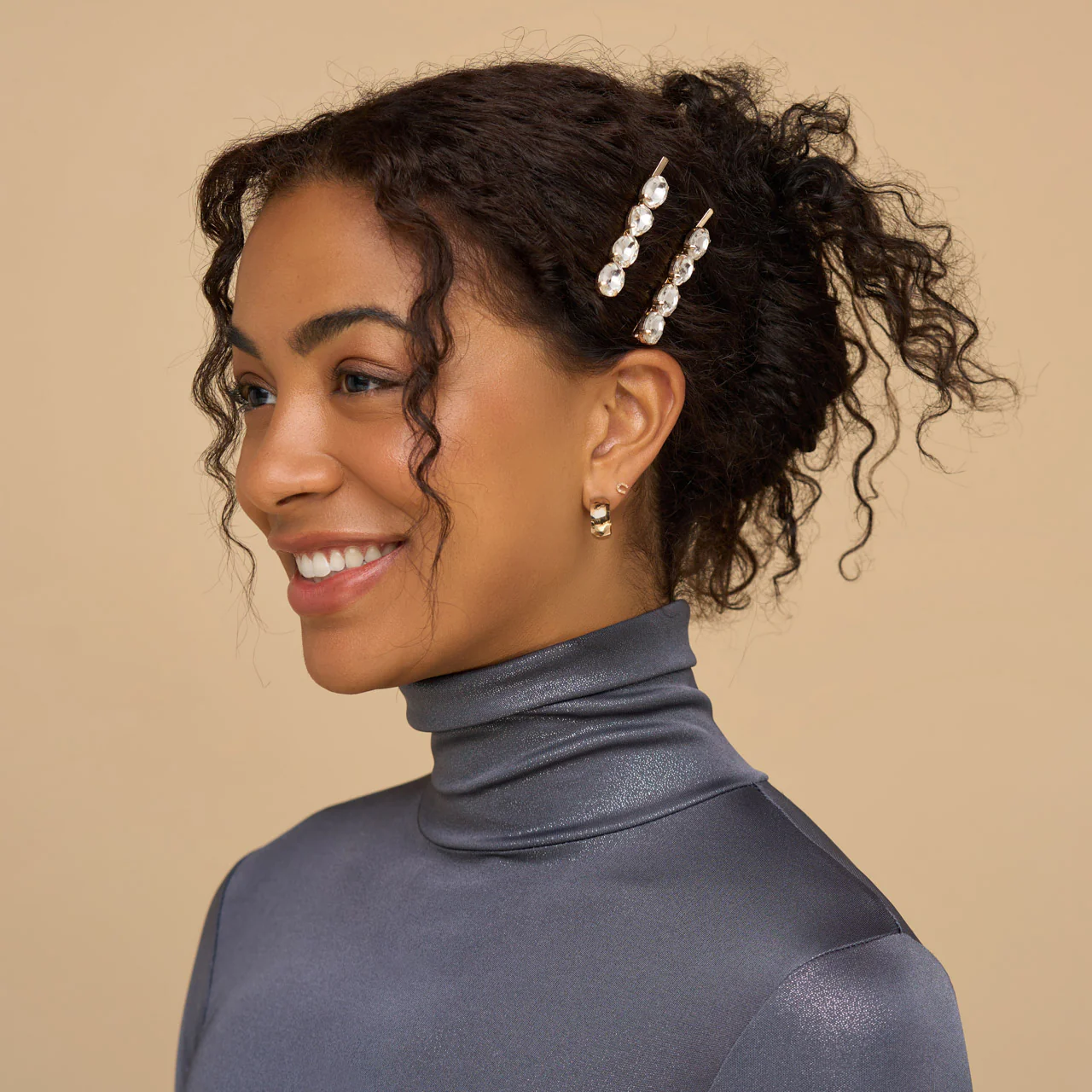 White Gemstone Bobby Pins - Image 3