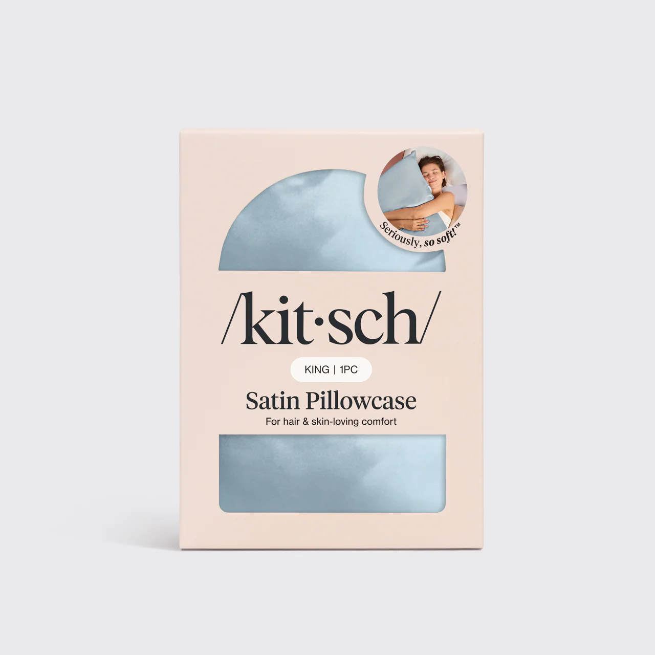 Satin Pillowcase in Haze Blue - King - Image 2