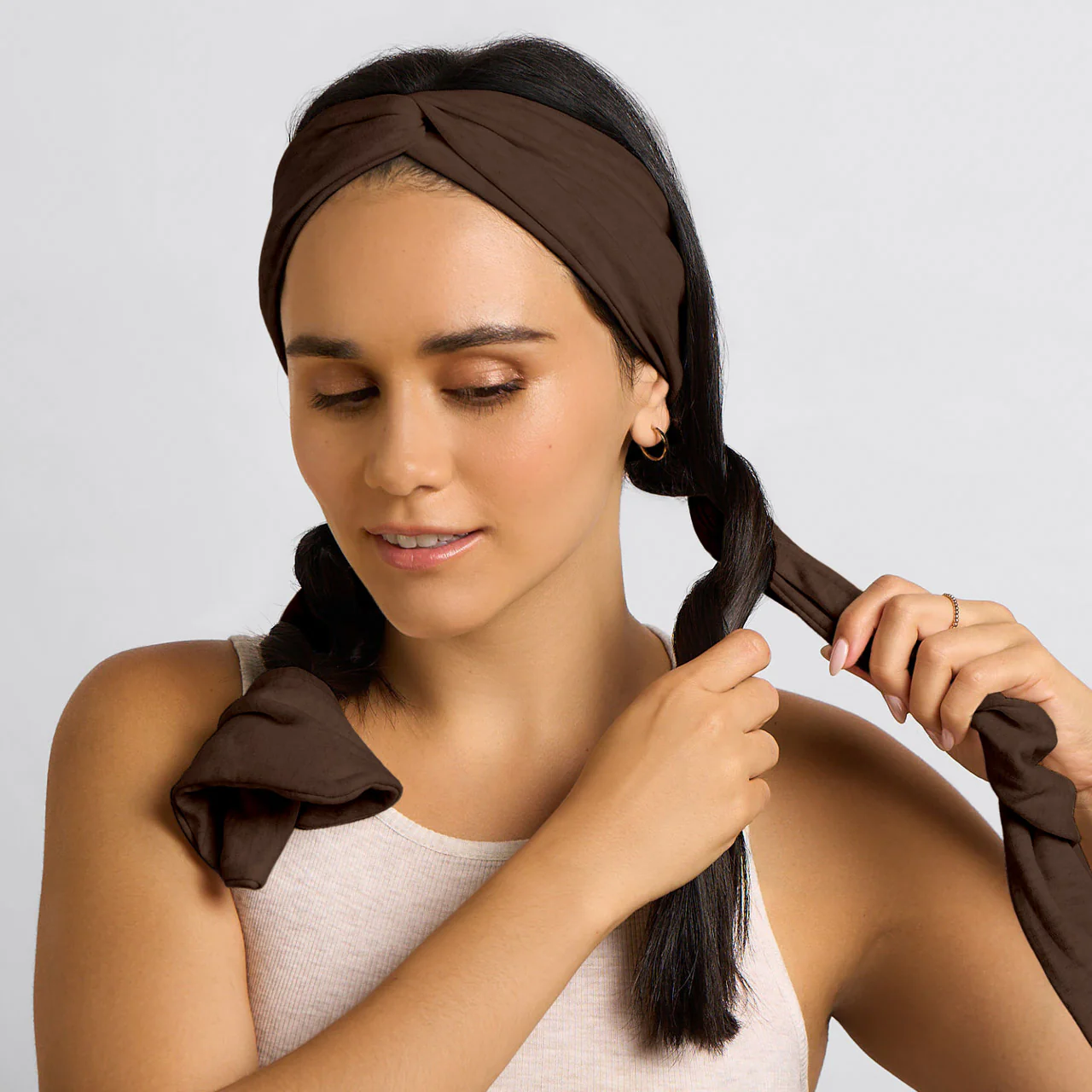 Chocolate Brown Set & Flow Active Curling Headband - Image 2