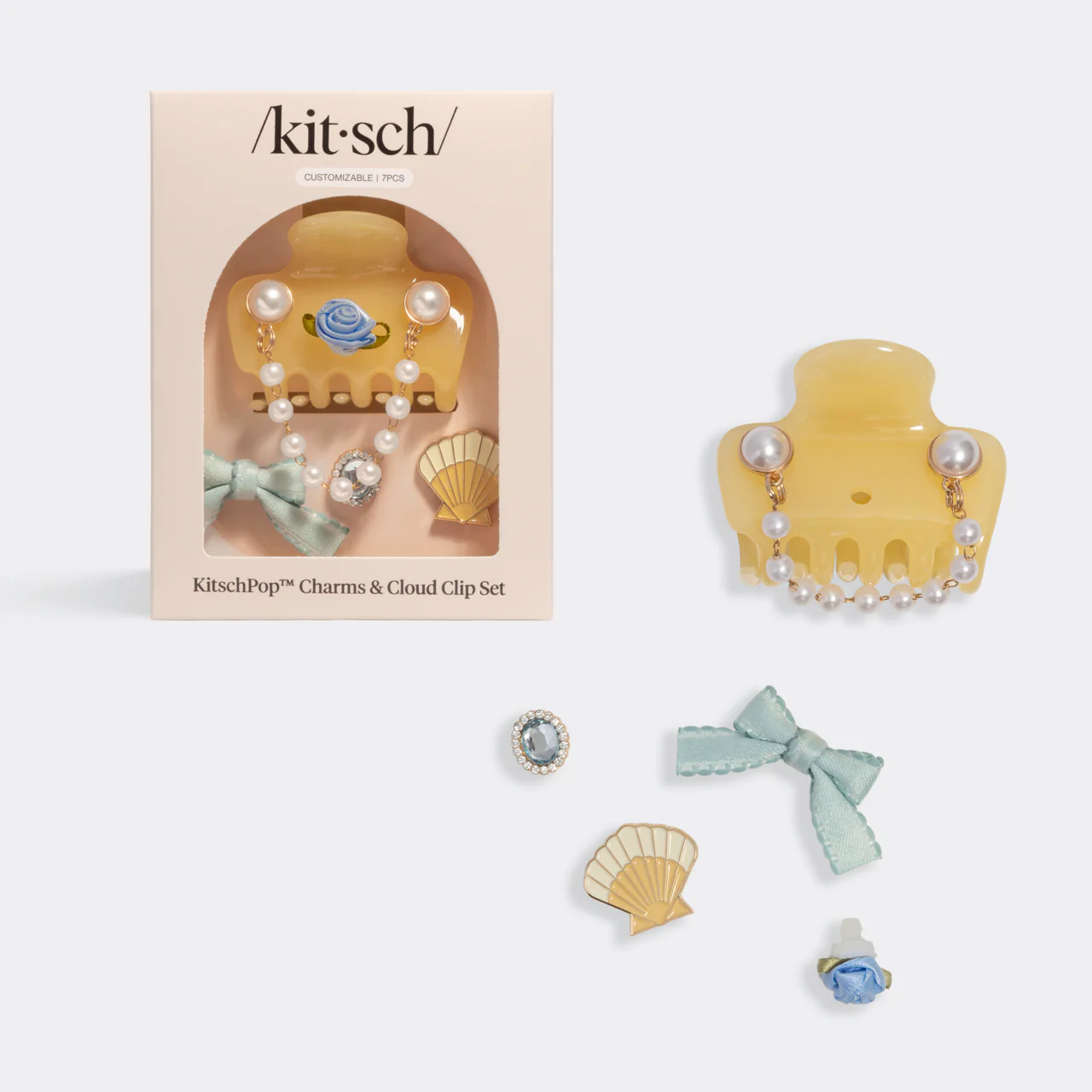 KitschPop™ Coastal Cottage Cloud Clip Set in Butter Yellow