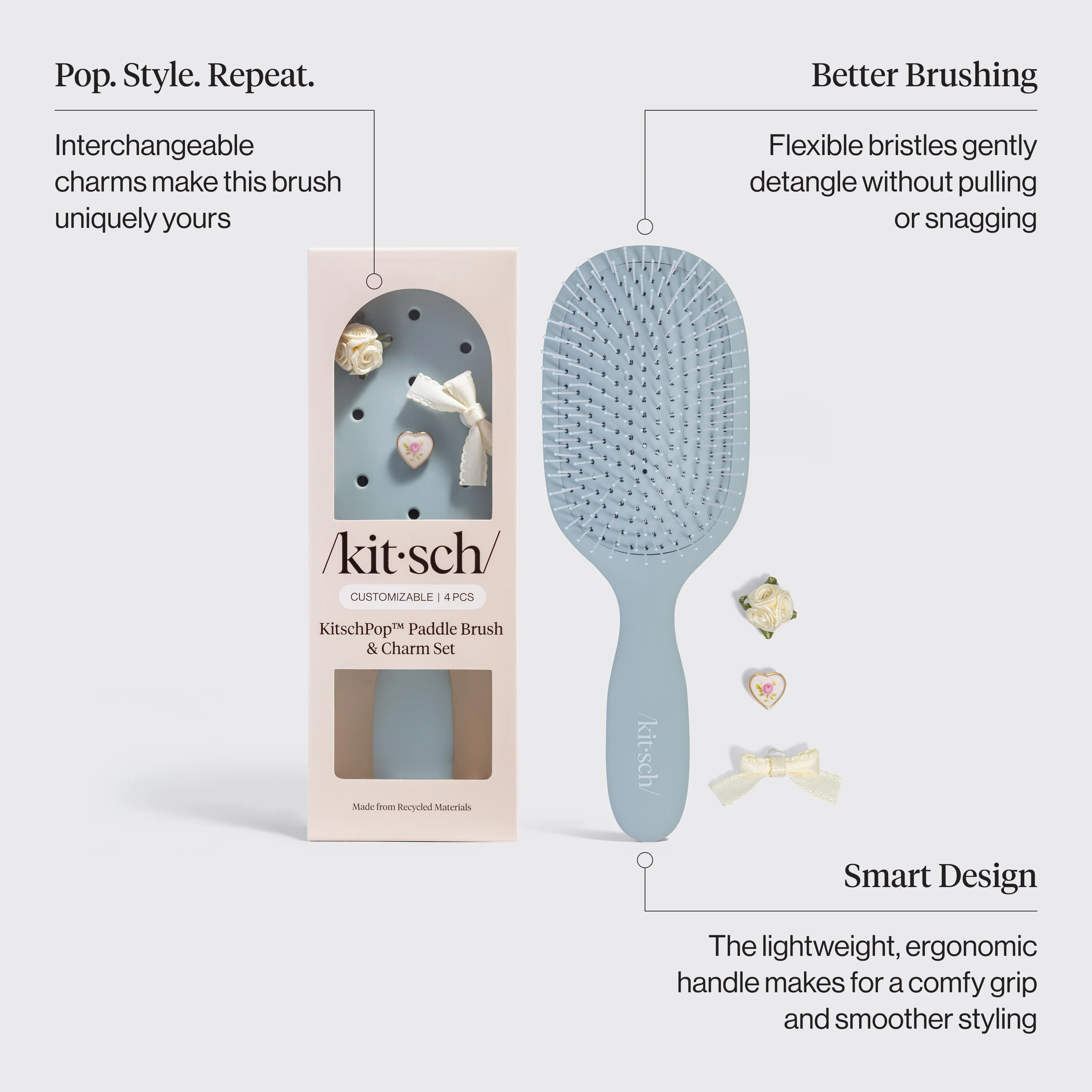 KitschPop™️ Paddle Brush in Haze Blue - Image 2