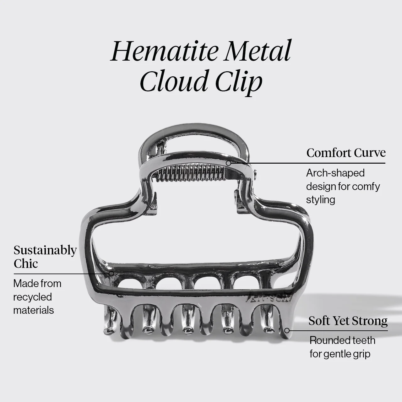 Hematite Metal Cloud Claw Clip - Image 2