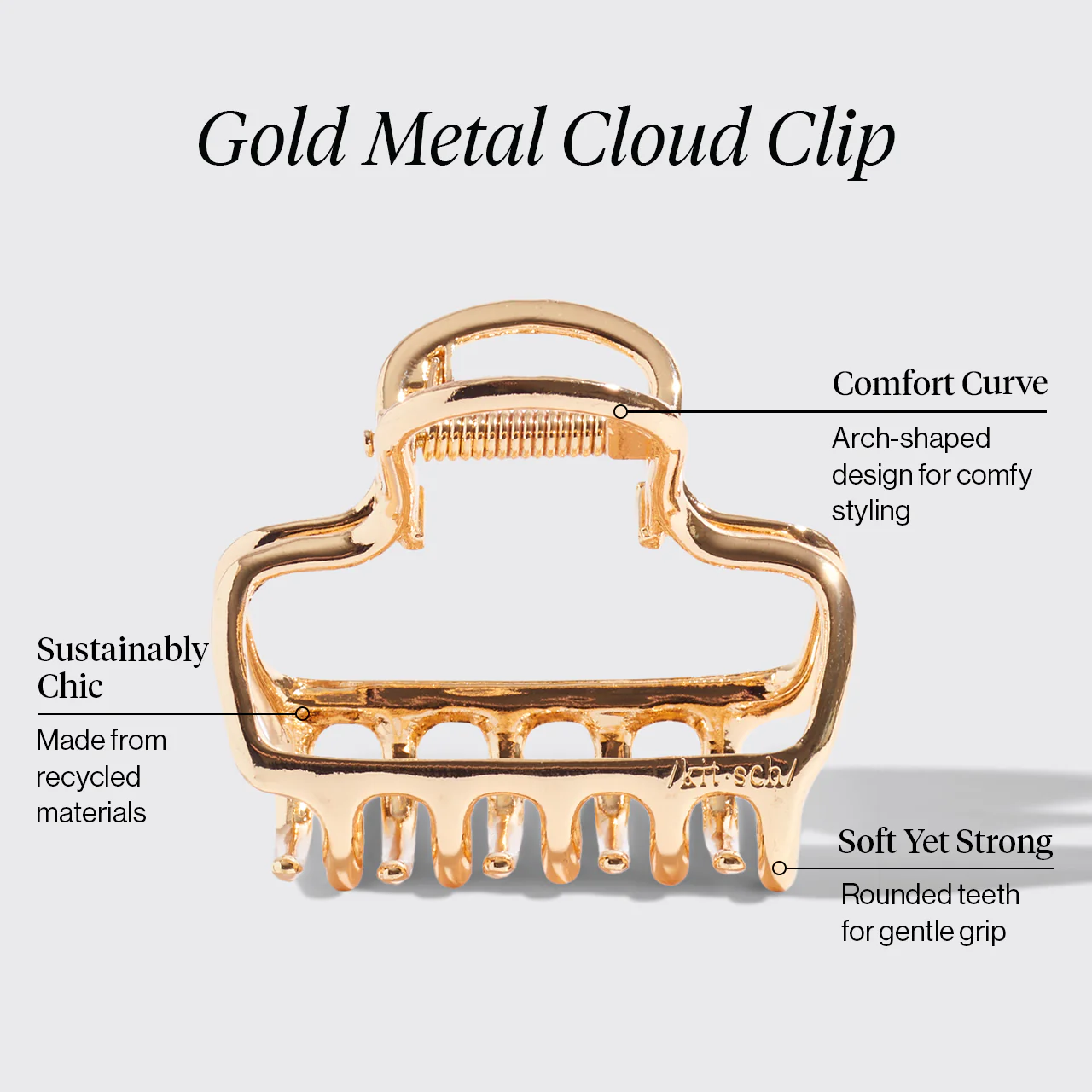 Gold Metal Cloud Claw Clip - Image 2