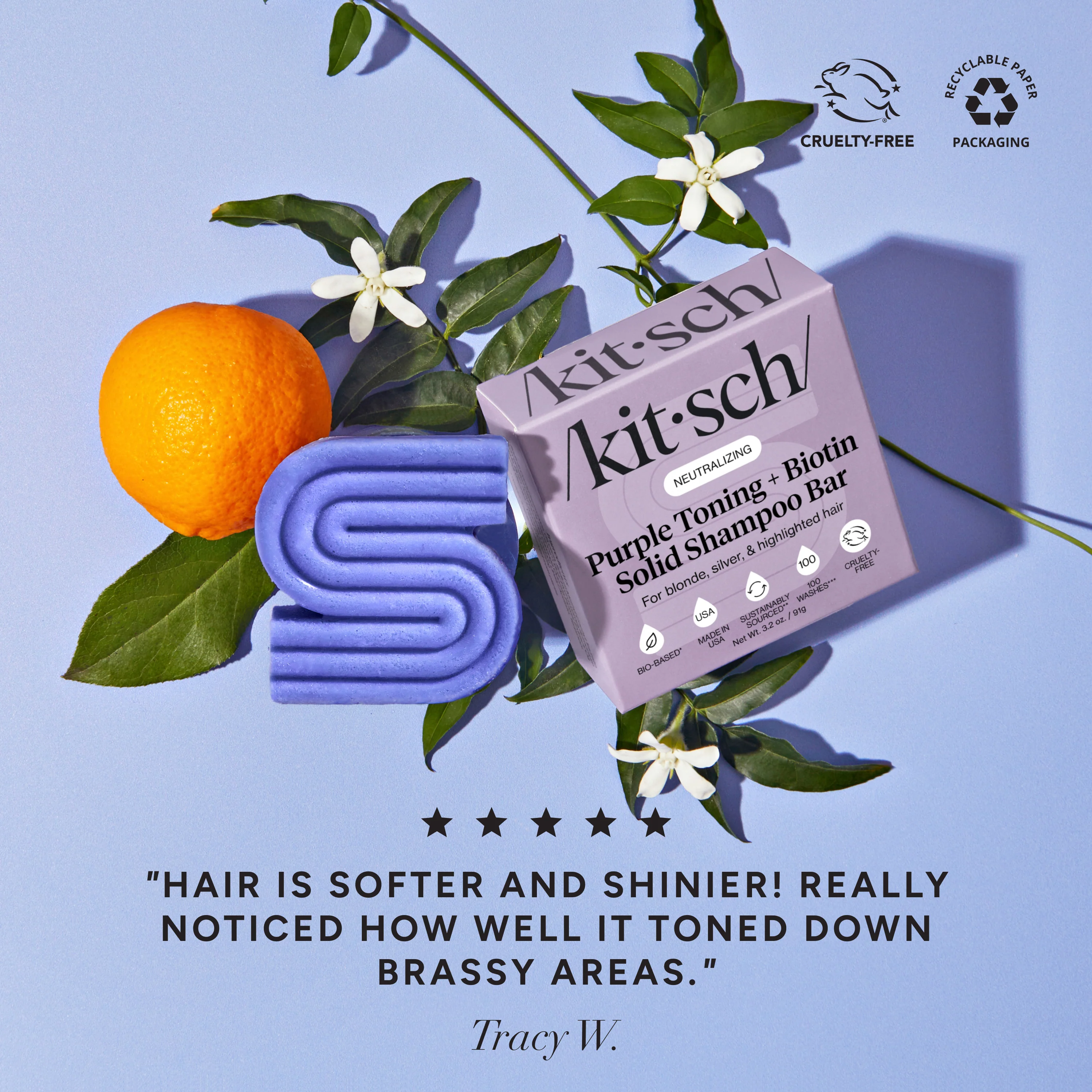 Purple Toning Shampoo Bar for Color Treated & Grey Hair - Image 2