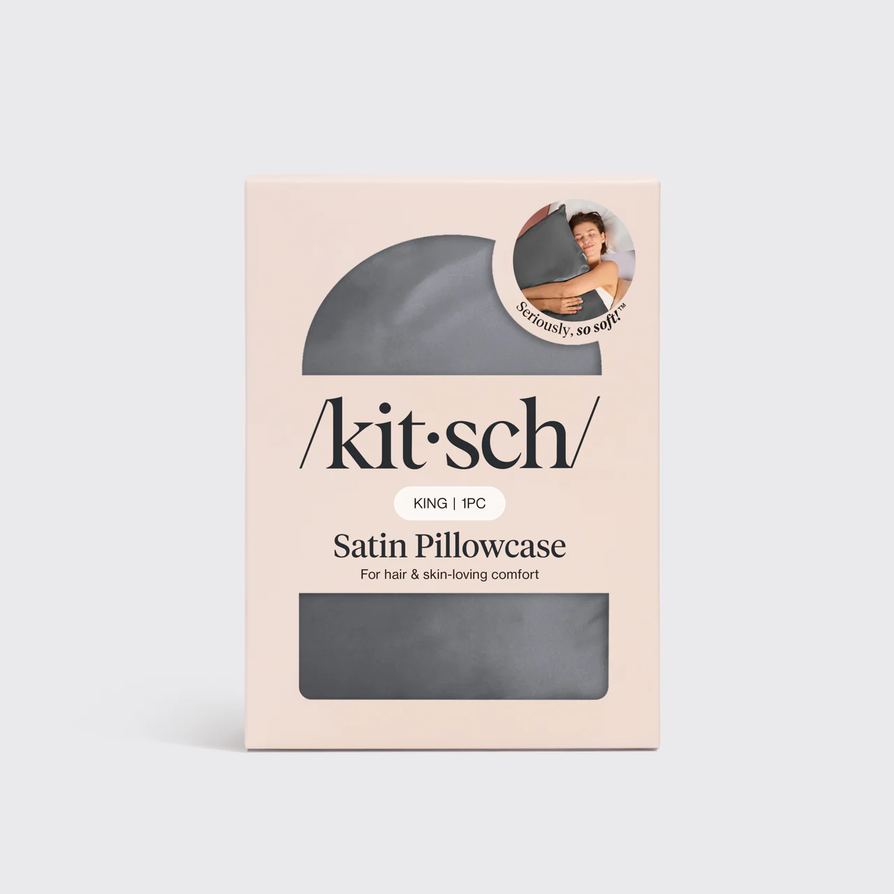Satin Pillowcase in Charcoal - King - Image 4