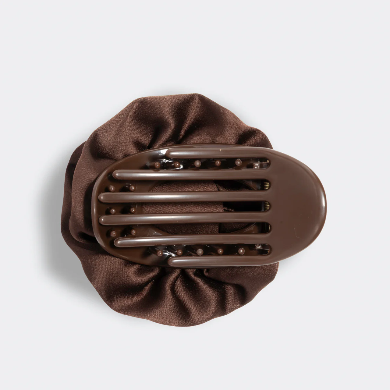 Satin Rosette Medium Flat Cloud Clip - Chocolate - Image 4