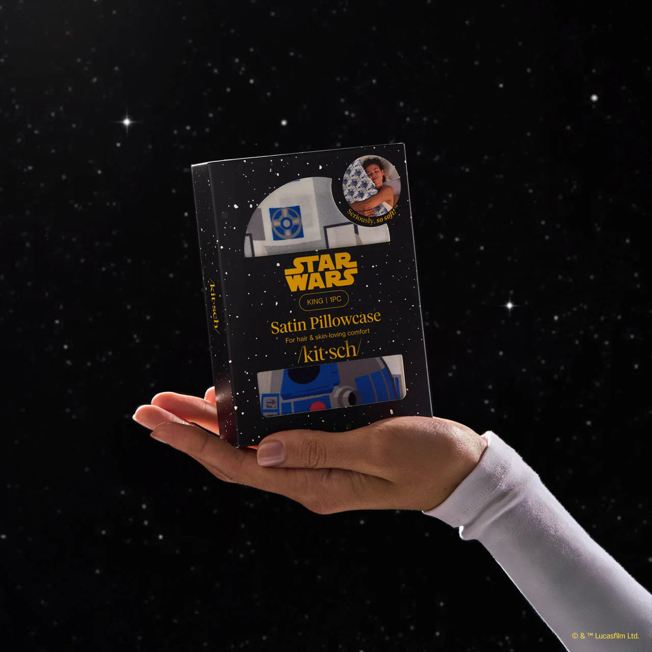 Star Wars™ & Kitsch Satin Pillowcase in R2-D2 & C-3PO - King - Image 3