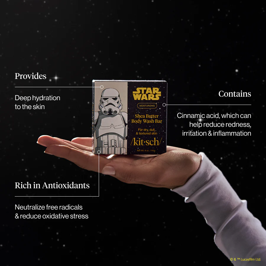 Star Wars™ & Kitsch Shea Butter Moisturizing Solid Body Wash - Stormtrooper Swirl - Image 3