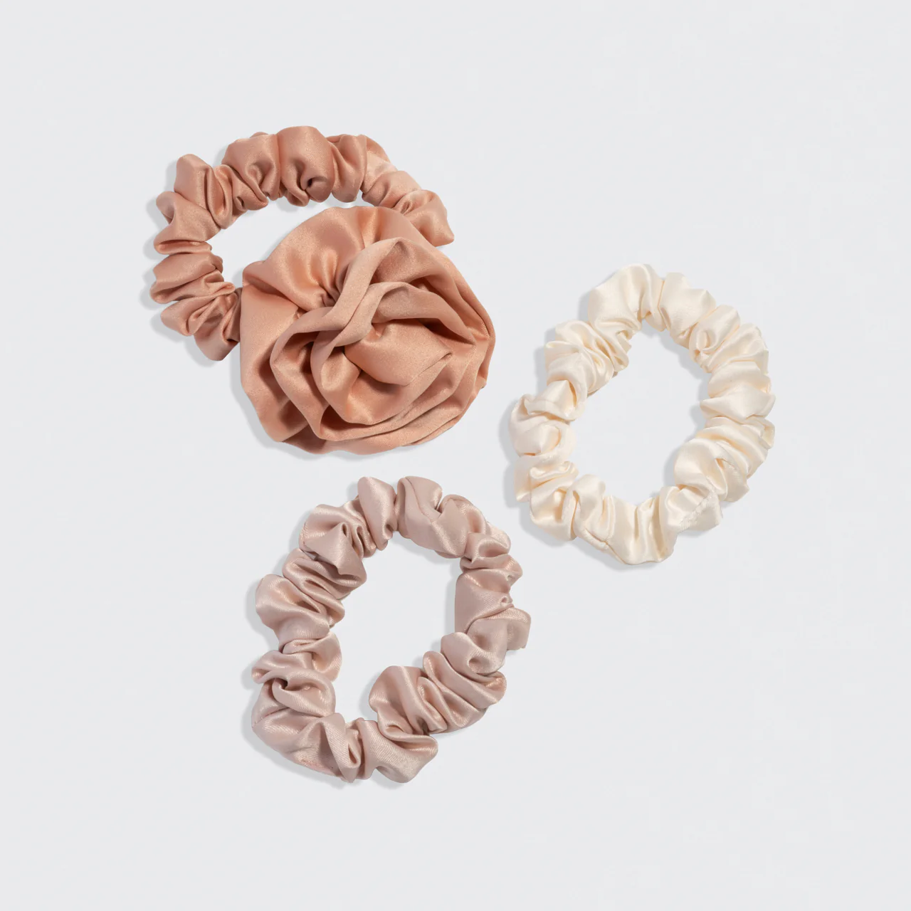Terracotta Rosette Ruched Satin Scrunchies - Image 5