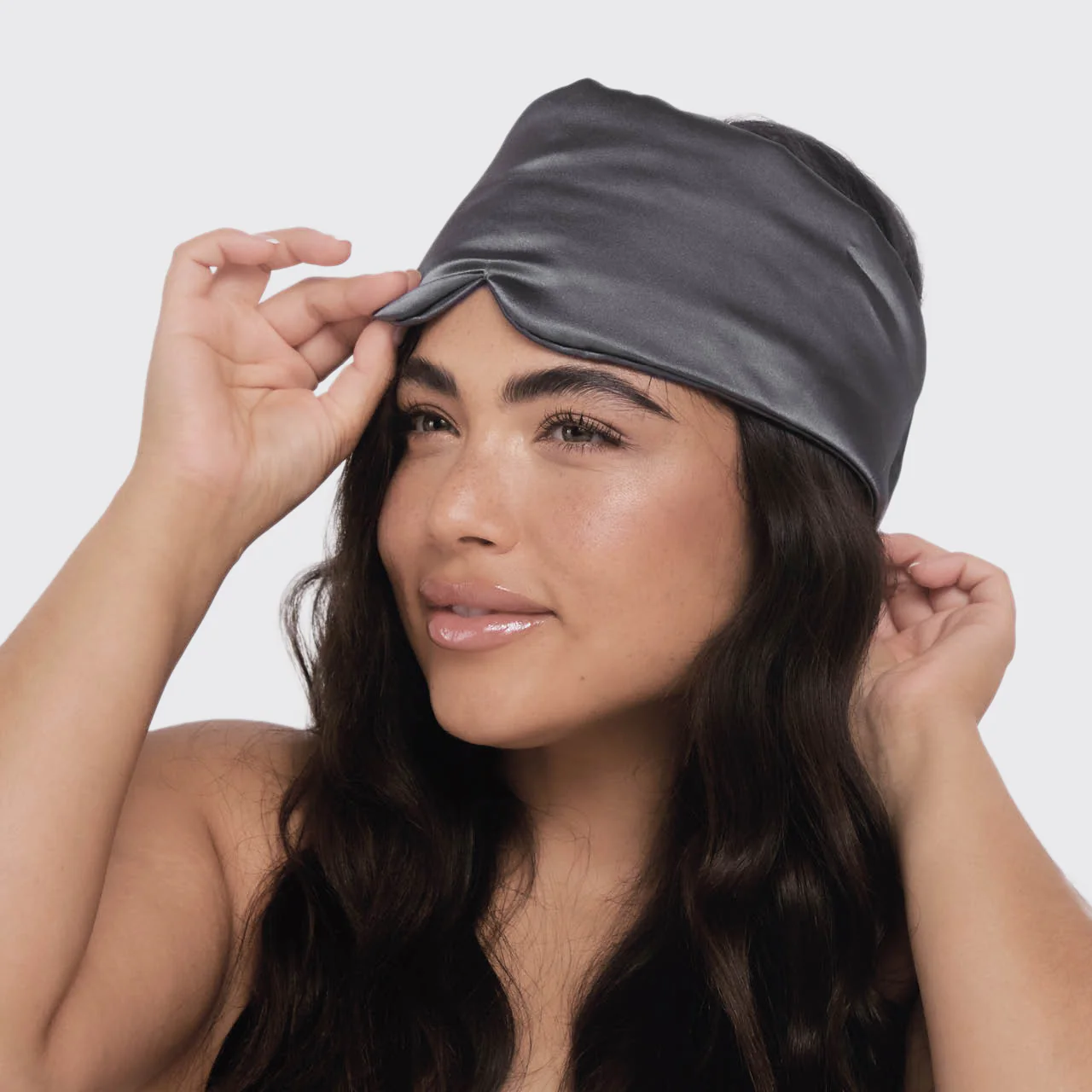 Charcoal Satin Pillow Eye Mask - Image 2