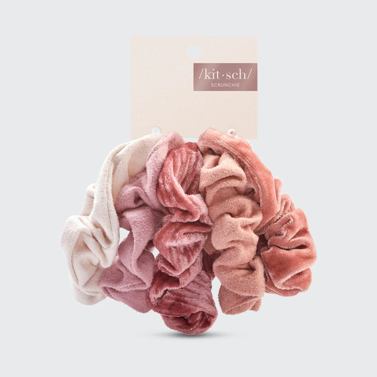 Blush & Mauve Velvet Scrunchies 5pc Set - Image 5