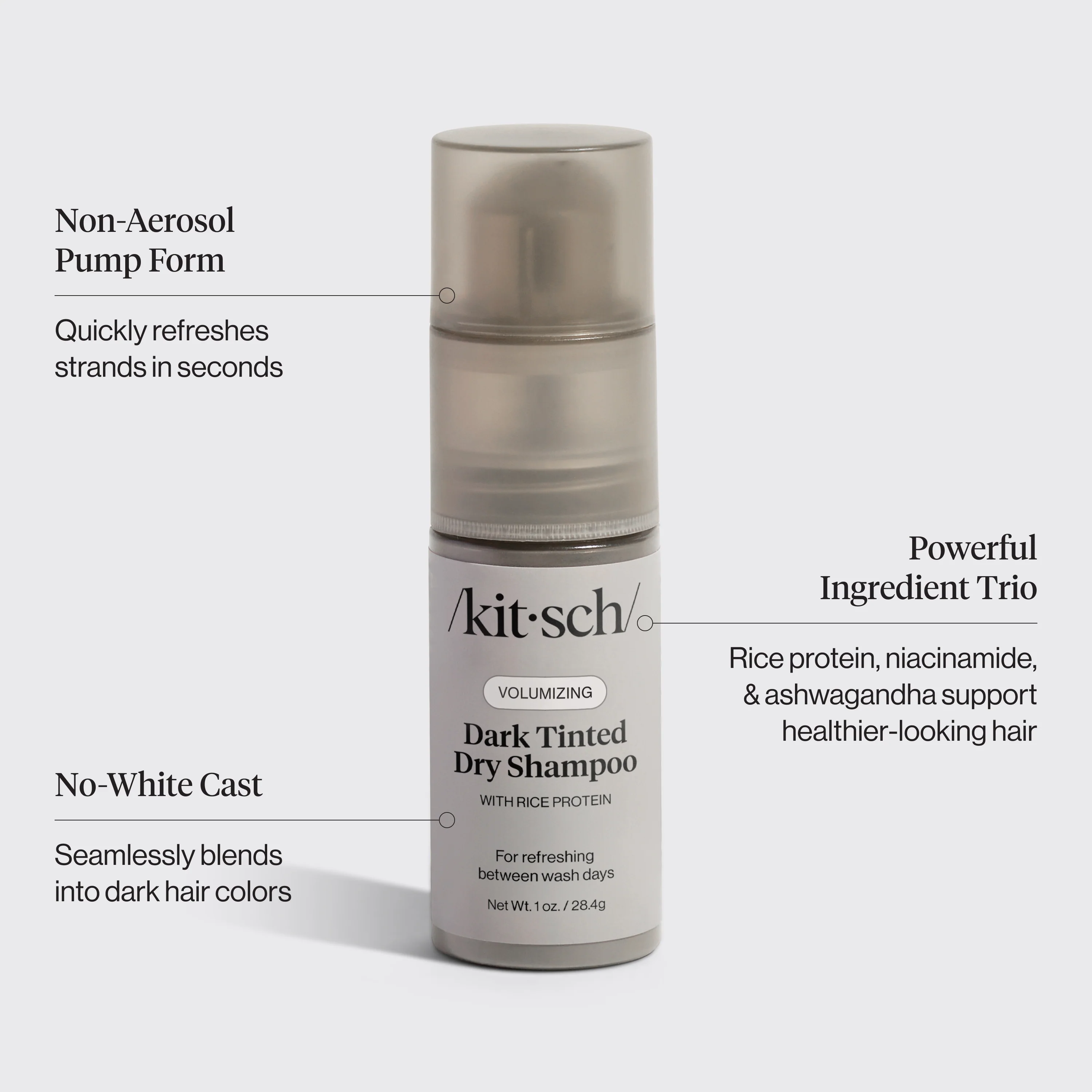 Volumizing Rice Protein Dry Shampoo - Dark Tinted 1 oz - Image 3
