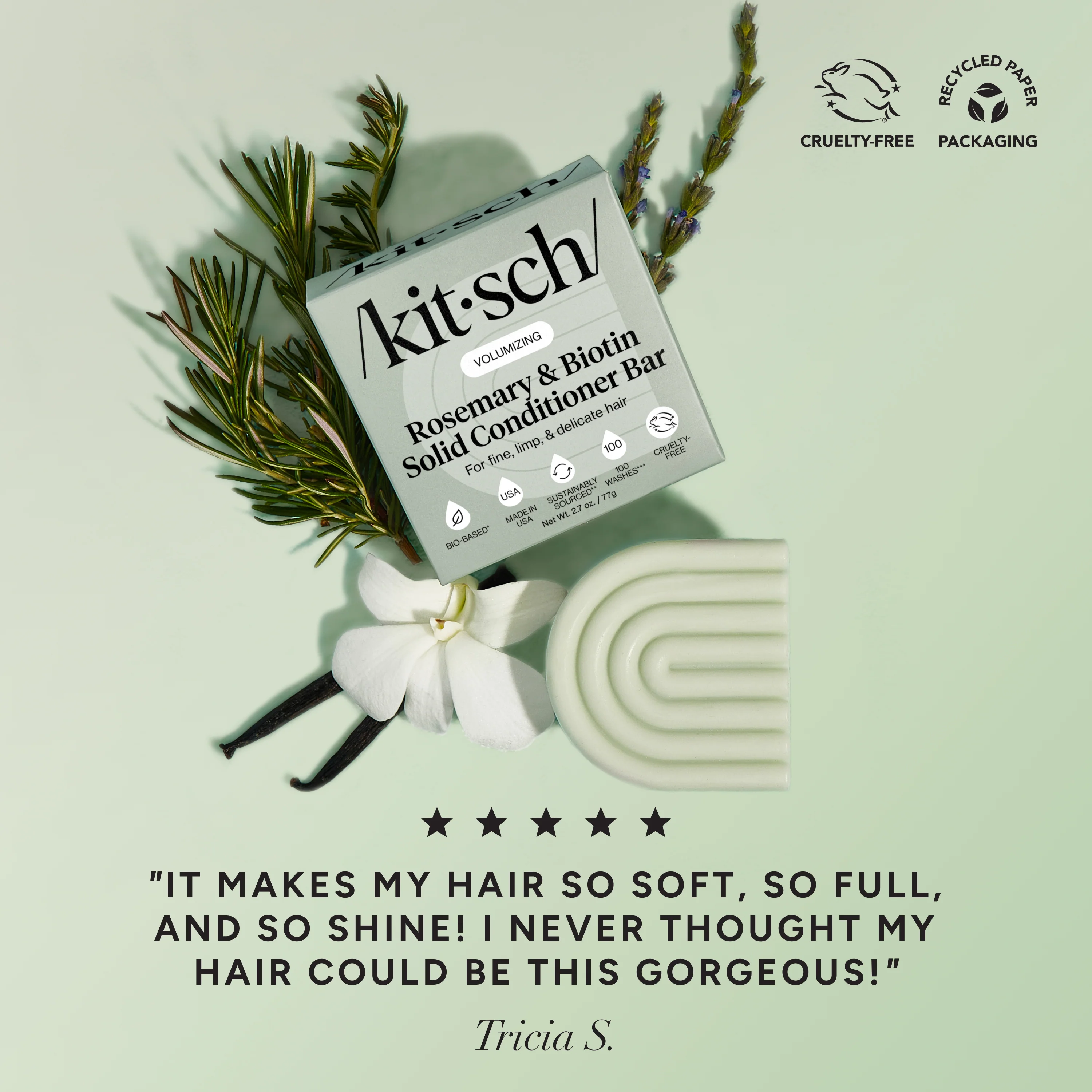 Winter Welcome Kit Rosemary & Biotin Volumizing Shampoo & Conditioner Bar Combo - Image 4